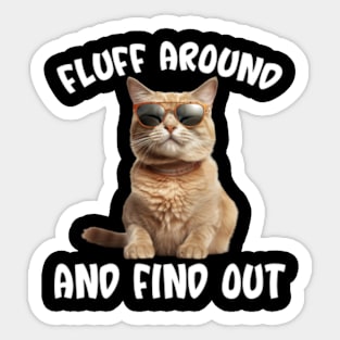 Cat Fluff Around and Find Out Sticker